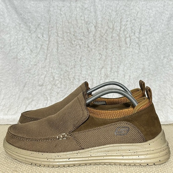 Skechers Mens Brown Proven Renco Slip On Casual Loafer Sneakers Shoes SZ US 10 - Picture 2 of 11